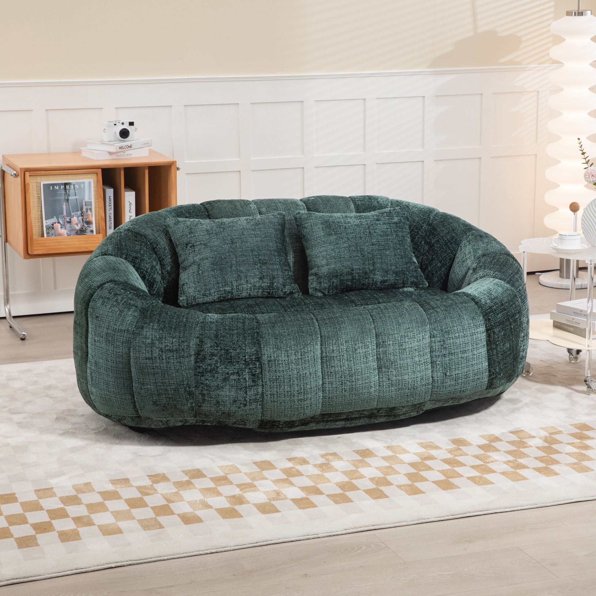 COOLMORE Bean Bag sofa Lazy Sofa Durable Comfort Lounger High Back Bean Bag Chair Couch for Adults and Kids, Indoor & Outdoor, Accent Floor Soft Lounge Chair  (Emerald chenille)