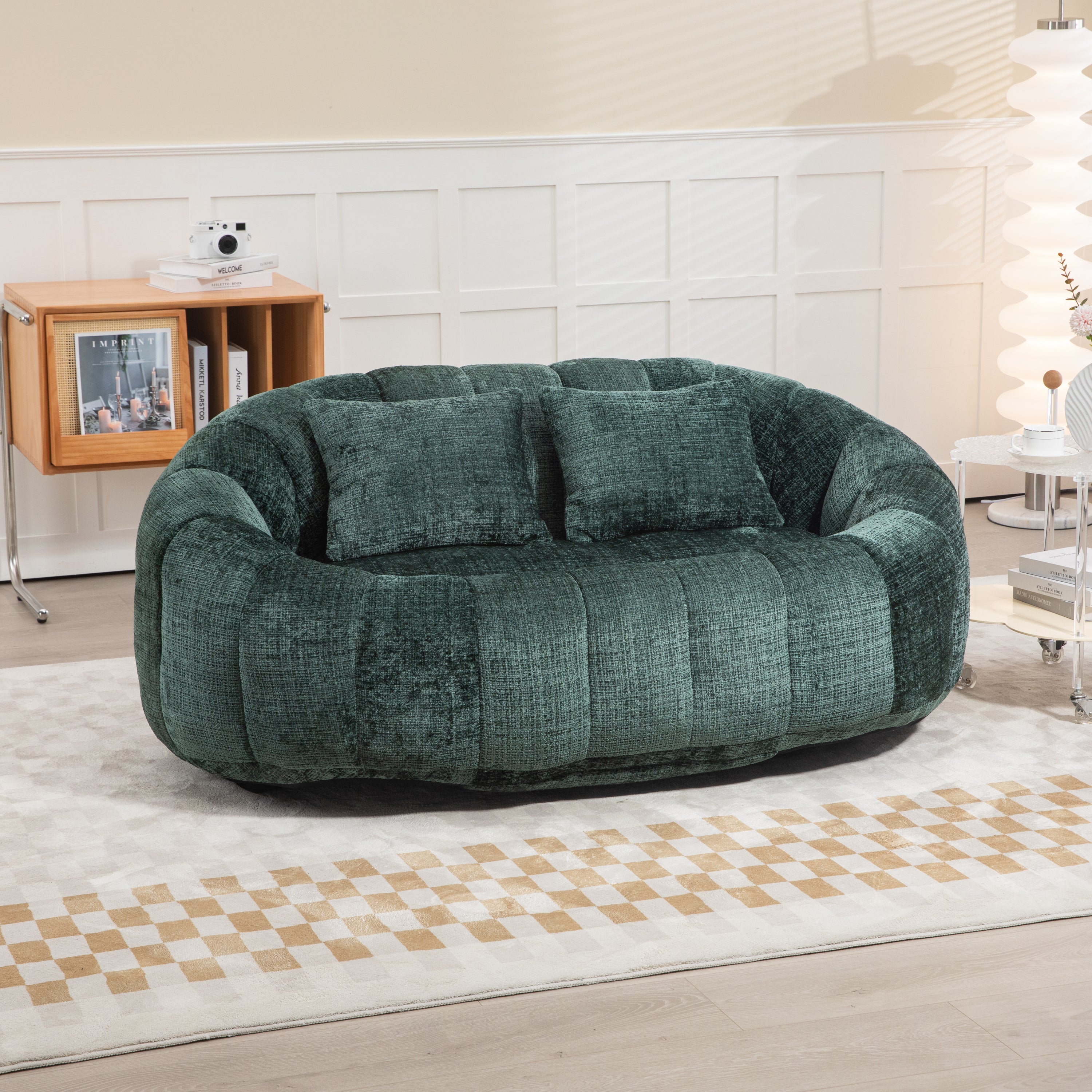 COOLMORE Bean Bag sofa Lazy Sofa Durable Comfort Lounger High Back Bean Bag Chair Couch for Adults and Kids, Indoor & Outdoor, Accent Floor Soft Lounge Chair  (Emerald chenille)