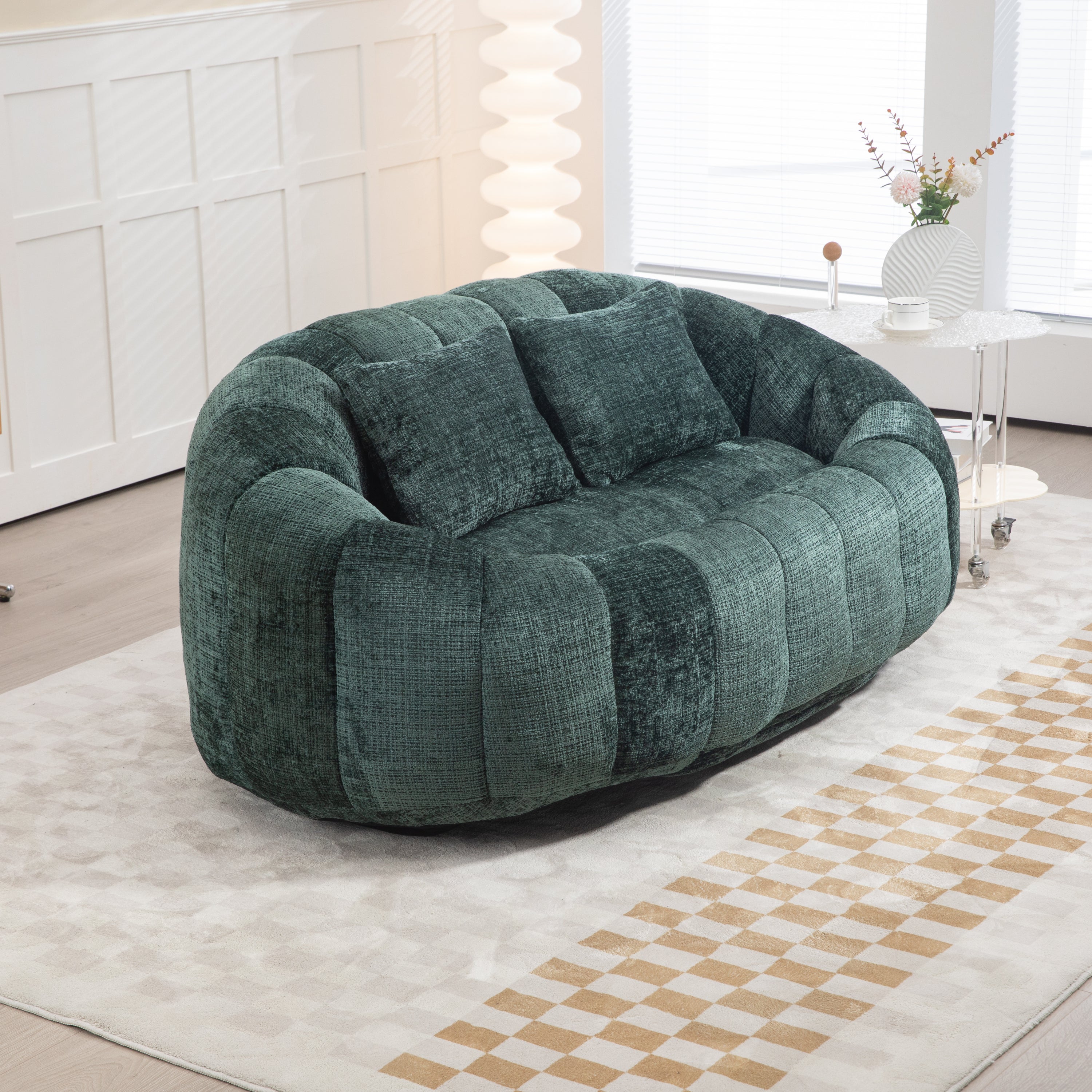 COOLMORE Bean Bag sofa Lazy Sofa Durable Comfort Lounger High Back Bean Bag Chair Couch for Adults and Kids, Indoor & Outdoor, Accent Floor Soft Lounge Chair  (Emerald chenille)