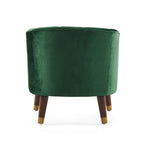 Upholstered Barrel Accent Chair With Wooden Legs