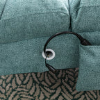 Ergonomic Electric Massage Chaise Lounge with Remote Control, Teal Linen Upholstery, 5 Modes for Relaxation