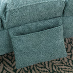 Ergonomic Electric Massage Chaise Lounge with Remote Control, Teal Linen Upholstery, 5 Modes for Relaxation