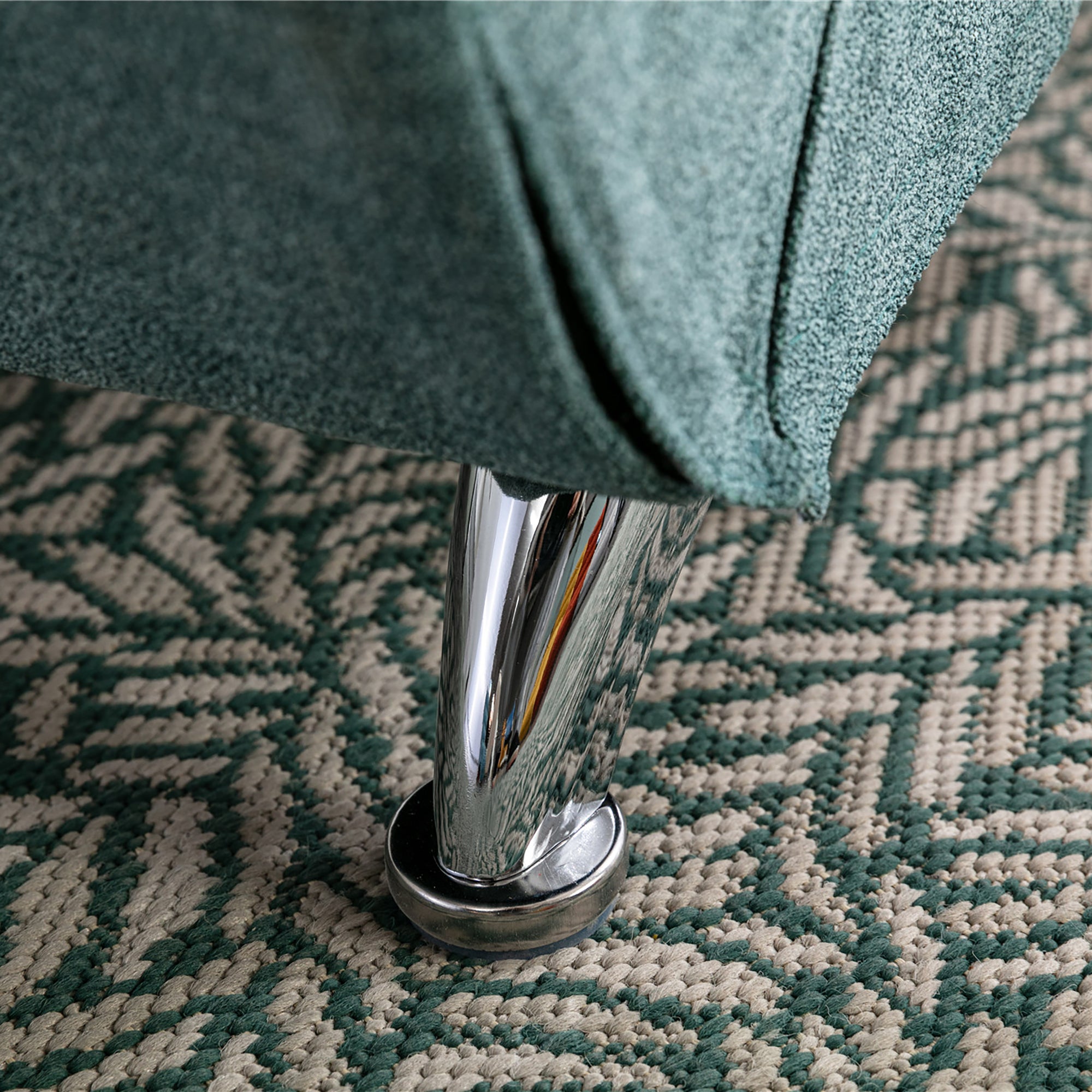 Ergonomic Electric Massage Chaise Lounge with Remote Control, Teal Linen Upholstery, 5 Modes for Relaxation