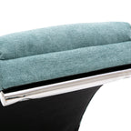 Ergonomic Electric Massage Chaise Lounge with Remote Control, Teal Linen Upholstery, 5 Modes for Relaxation