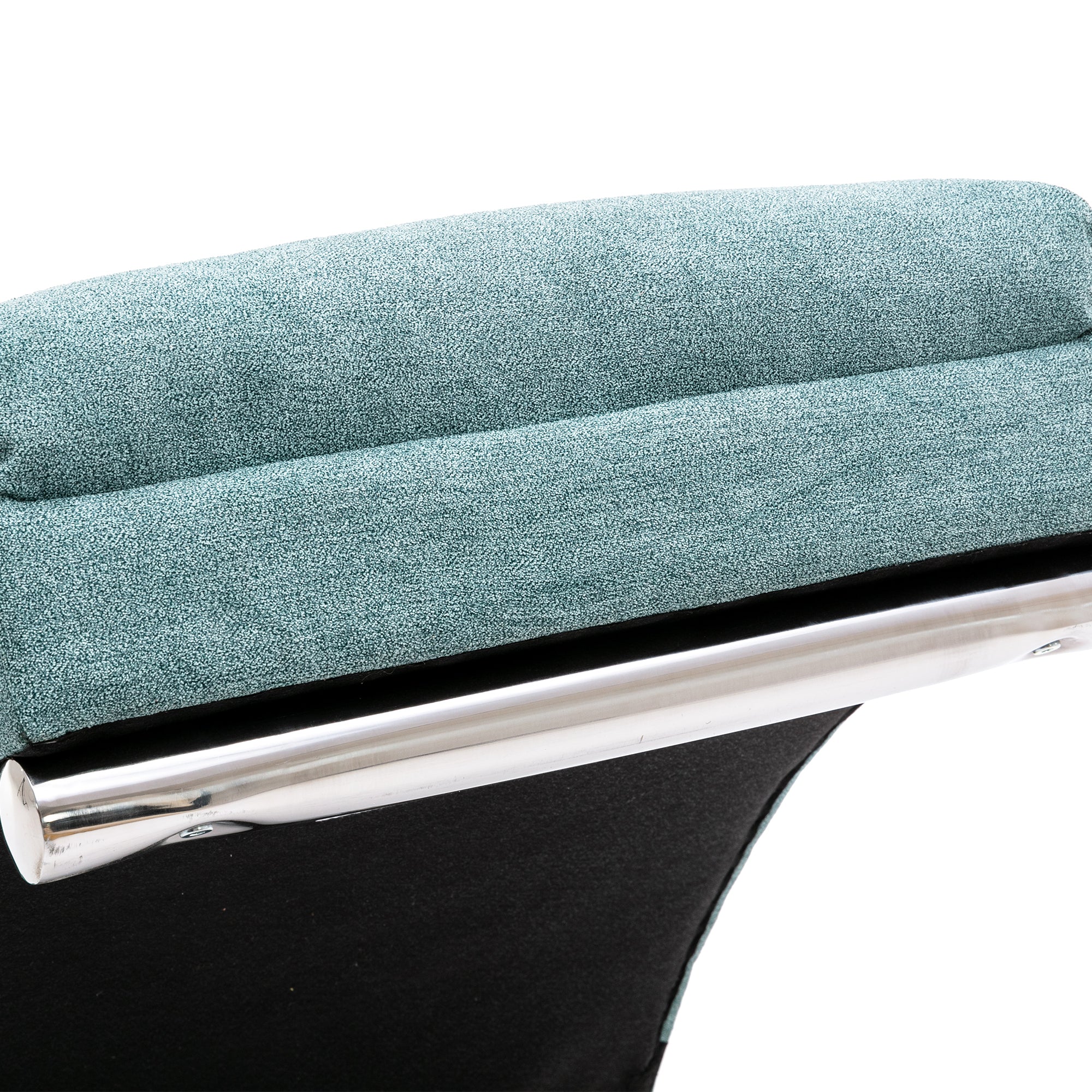 Ergonomic Electric Massage Chaise Lounge with Remote Control, Teal Linen Upholstery, 5 Modes for Relaxation