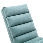 Ergonomic Electric Massage Chaise Lounge with Remote Control, Teal Linen Upholstery, 5 Modes for Relaxation