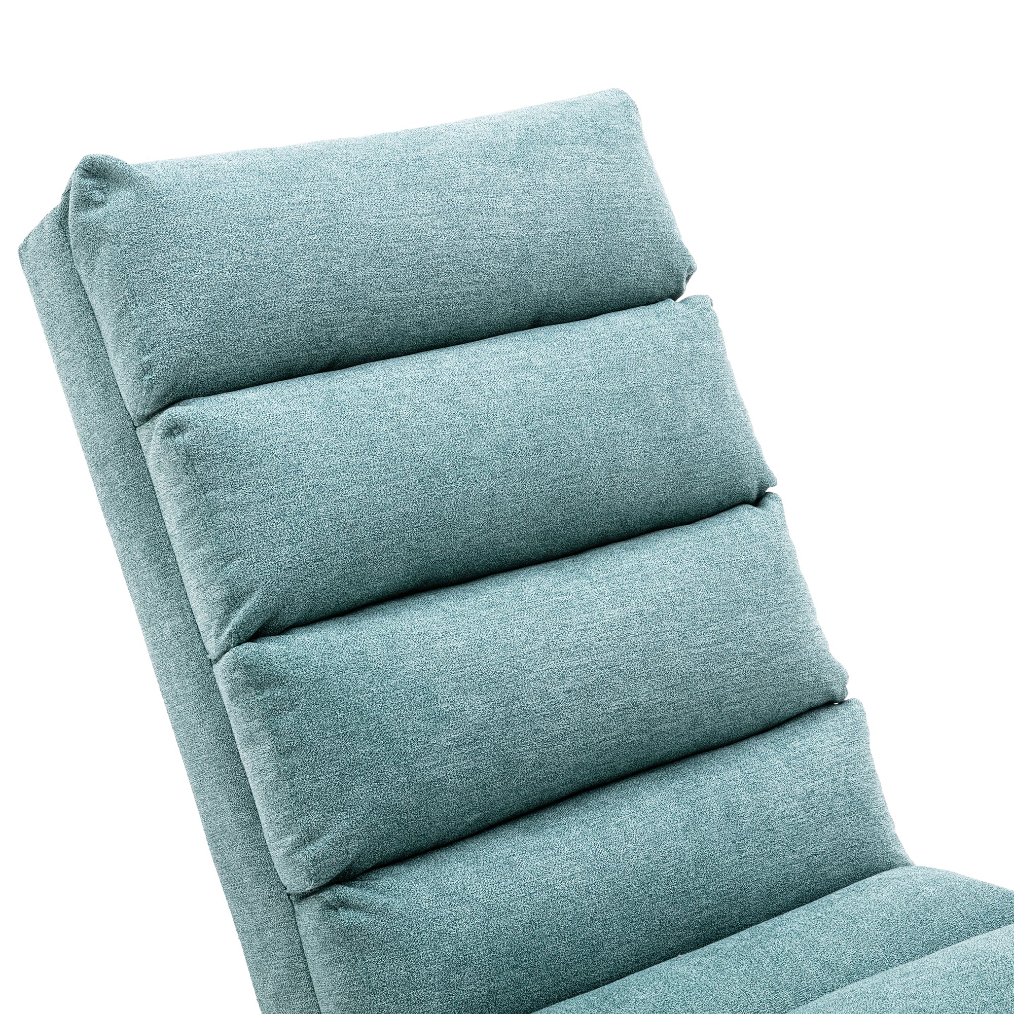 Ergonomic Electric Massage Chaise Lounge with Remote Control, Teal Linen Upholstery, 5 Modes for Relaxation