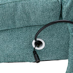 Ergonomic Electric Massage Chaise Lounge with Remote Control, Teal Linen Upholstery, 5 Modes for Relaxation