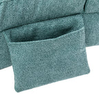 Ergonomic Electric Massage Chaise Lounge with Remote Control, Teal Linen Upholstery, 5 Modes for Relaxation