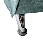 Ergonomic Electric Massage Chaise Lounge with Remote Control, Teal Linen Upholstery, 5 Modes for Relaxation