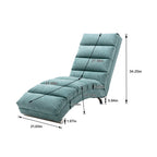 Ergonomic Electric Massage Chaise Lounge with Remote Control, Teal Linen Upholstery, 5 Modes for Relaxation