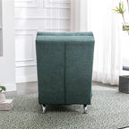 Ergonomic Electric Massage Chaise Lounge with Remote Control, Teal Linen Upholstery, 5 Modes for Relaxation