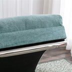 Ergonomic Electric Massage Chaise Lounge with Remote Control, Teal Linen Upholstery, 5 Modes for Relaxation