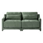 Two -seater Chenille Fabric sofa, 2 lumbar pillows,Ergonomic, high - quality wood frame, resilient sponge,Easy install, elegant armrests,Fits bedrooms, living rooms, reading nooks,Green