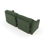 Two -seater Chenille Fabric sofa, 2 lumbar pillows,Ergonomic, high - quality wood frame, resilient sponge,Easy install, elegant armrests,Fits bedrooms, living rooms, reading nooks,Green