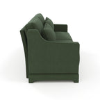 Two -seater Chenille Fabric sofa, 2 lumbar pillows,Ergonomic, high - quality wood frame, resilient sponge,Easy install, elegant armrests,Fits bedrooms, living rooms, reading nooks,Green