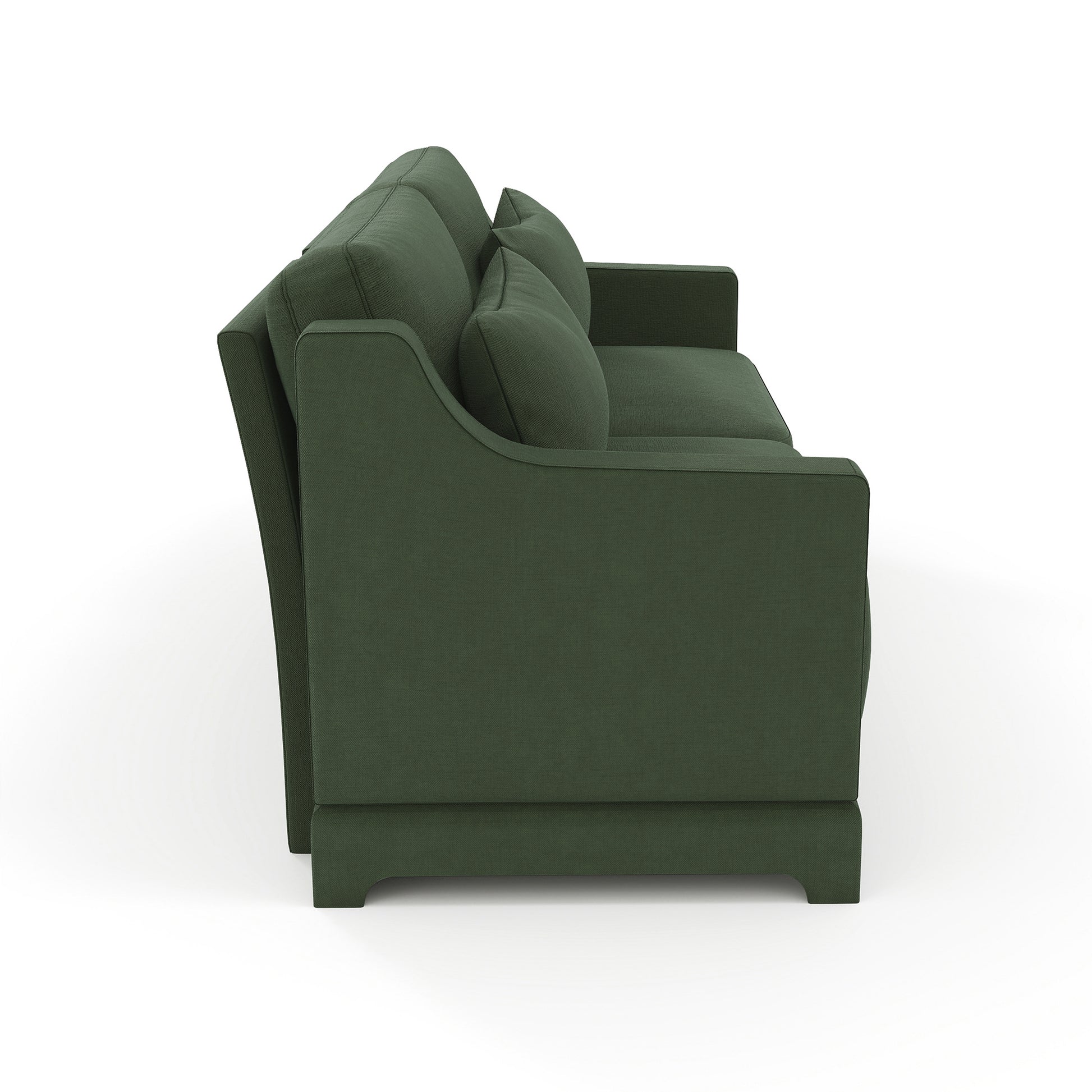 Two -seater Chenille Fabric sofa, 2 lumbar pillows,Ergonomic, high - quality wood frame, resilient sponge,Easy install, elegant armrests,Fits bedrooms, living rooms, reading nooks,Green