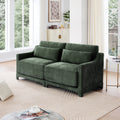 Two -seater Chenille Fabric sofa, 2 lumbar pillows,Ergonomic, high - quality wood frame, resilient sponge,Easy install, elegant armrests,Fits bedrooms, living rooms, reading nooks,Green