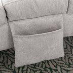 Light Grey Linen Massage Chaise Lounge Indoor with Remote Control, Ergonomic Electric Massage Lounger with 5 Modes