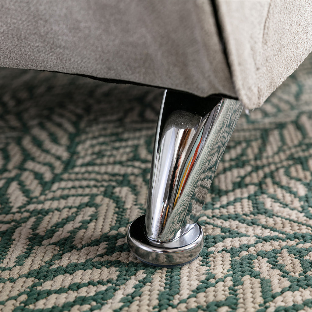 Light Grey Linen Massage Chaise Lounge Indoor with Remote Control, Ergonomic Electric Massage Lounger with 5 Modes