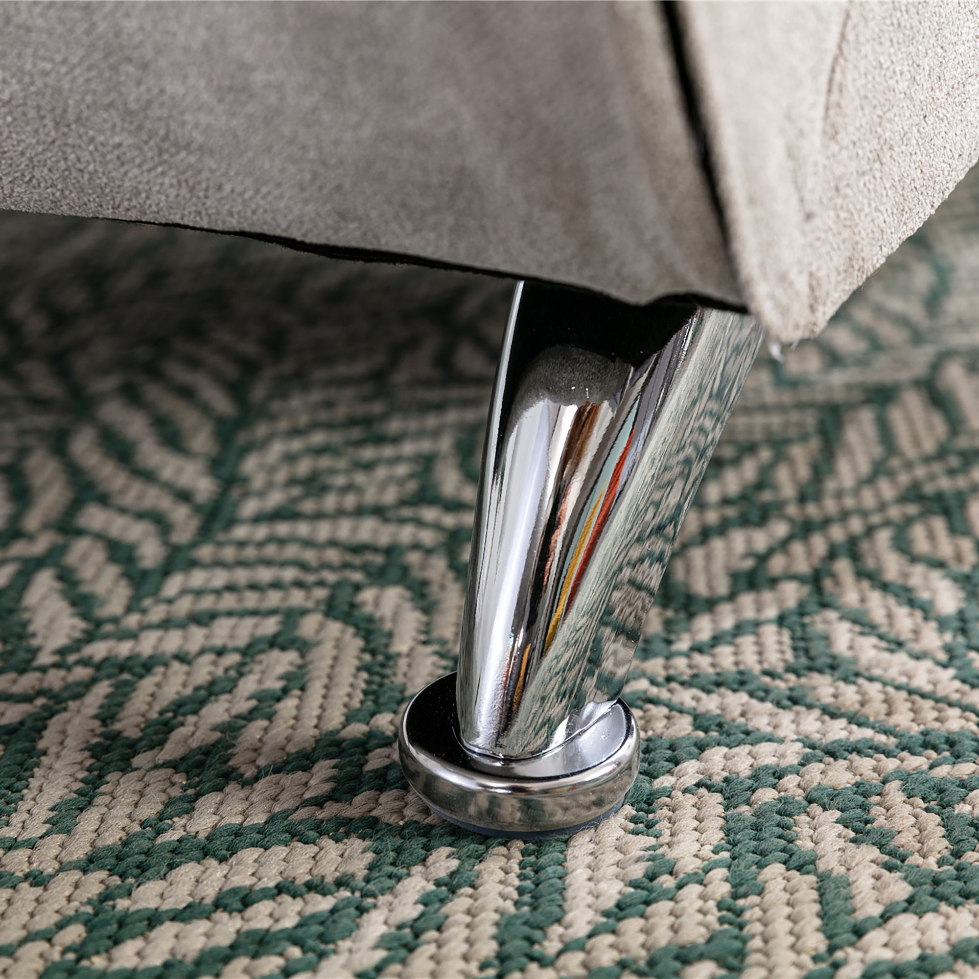 Light Grey Linen Massage Chaise Lounge Indoor with Remote Control, Ergonomic Electric Massage Lounger with 5 Modes