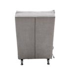 Light Grey Linen Massage Chaise Lounge Indoor with Remote Control, Ergonomic Electric Massage Lounger with 5 Modes