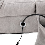 Light Grey Linen Massage Chaise Lounge Indoor with Remote Control, Ergonomic Electric Massage Lounger with 5 Modes