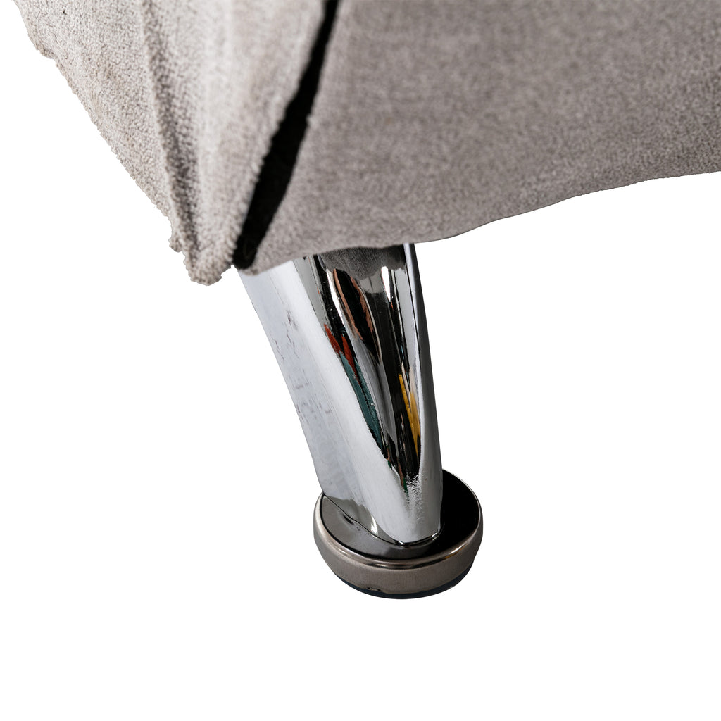 Light Grey Linen Massage Chaise Lounge Indoor with Remote Control, Ergonomic Electric Massage Lounger with 5 Modes