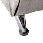 Light Grey Linen Massage Chaise Lounge Indoor with Remote Control, Ergonomic Electric Massage Lounger with 5 Modes