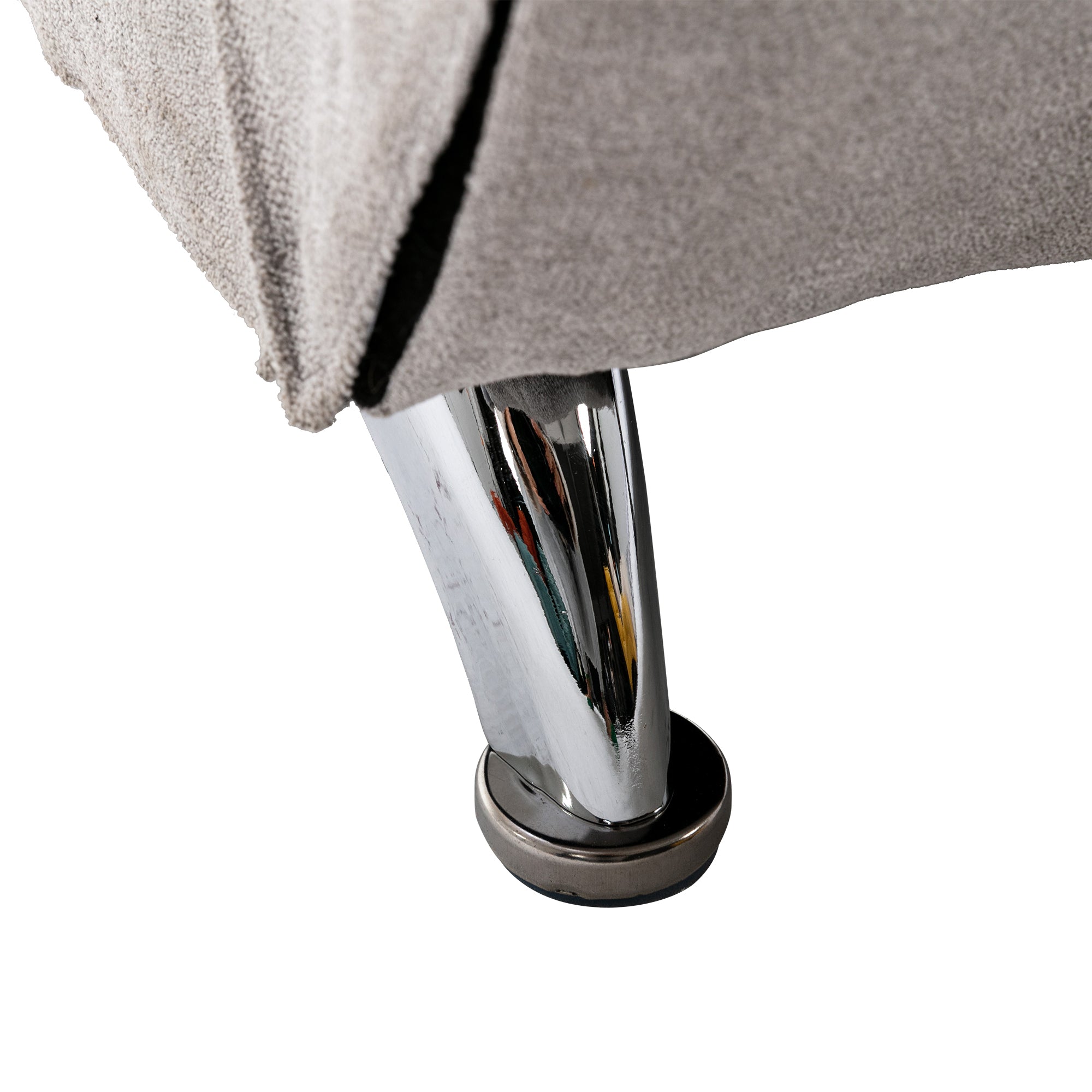 Light Grey Linen Massage Chaise Lounge Indoor with Remote Control, Ergonomic Electric Massage Lounger with 5 Modes