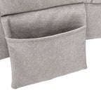 Light Grey Linen Massage Chaise Lounge Indoor with Remote Control, Ergonomic Electric Massage Lounger with 5 Modes