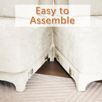 Four - seater sofa, 1 movable ottoman, Chenille fabric, high - quality wooden base, ergonomic, High - resilient sponge, easy install, Suits studies, living rooms, lounges,White