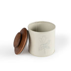 Esana Metal Canister with Wooden Lid - Eggshell - Stylish & Functional Kitchen Storage-900ml