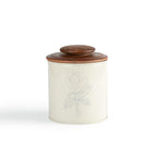 Esana Metal Canister with Wooden Lid - Eggshell - Stylish & Functional Kitchen Storage-900ml
