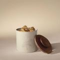 Esana Metal Canister with Wooden Lid - Eggshell - Stylish & Functional Kitchen Storage-900ml
