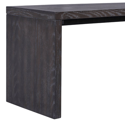 TREXM 3-piece Farmhouse Style Simple Dining Set, Dining Table and 2 Benches, for Dining Room, Kitchen and Living Room (Espresso)