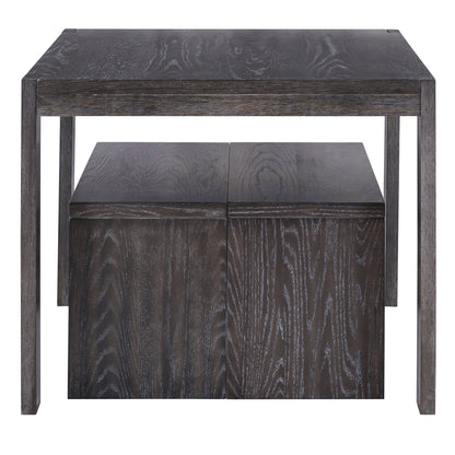 TREXM 3-piece Farmhouse Style Simple Dining Set, Dining Table and 2 Benches, for Dining Room, Kitchen and Living Room (Espresso)