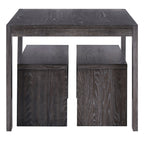 TREXM 3-piece Farmhouse Style Simple Dining Set, Dining Table and 2 Benches, for Dining Room, Kitchen and Living Room (Espresso)