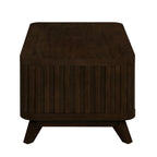 Rectangular Wood Coffee Table for Living Room, 41.5-Inch Coffee Table with Solid Wood Legs, Wood Center Table Tea Table with Open Storage Shelf. Easy Assembly,  Espresso