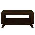 Rectangular Wood Coffee Table for Living Room, 41.5-Inch Coffee Table with Solid Wood Legs, Wood Center Table Tea Table with Open Storage Shelf. Easy Assembly,  Espresso