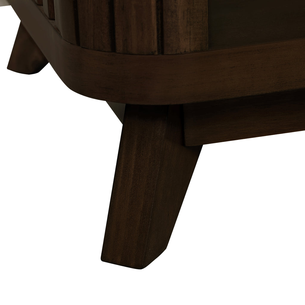 Rectangular Wood Coffee Table for Living Room, 41.5-Inch Coffee Table with Solid Wood Legs, Wood Center Table Tea Table with Open Storage Shelf. Easy Assembly,  Espresso