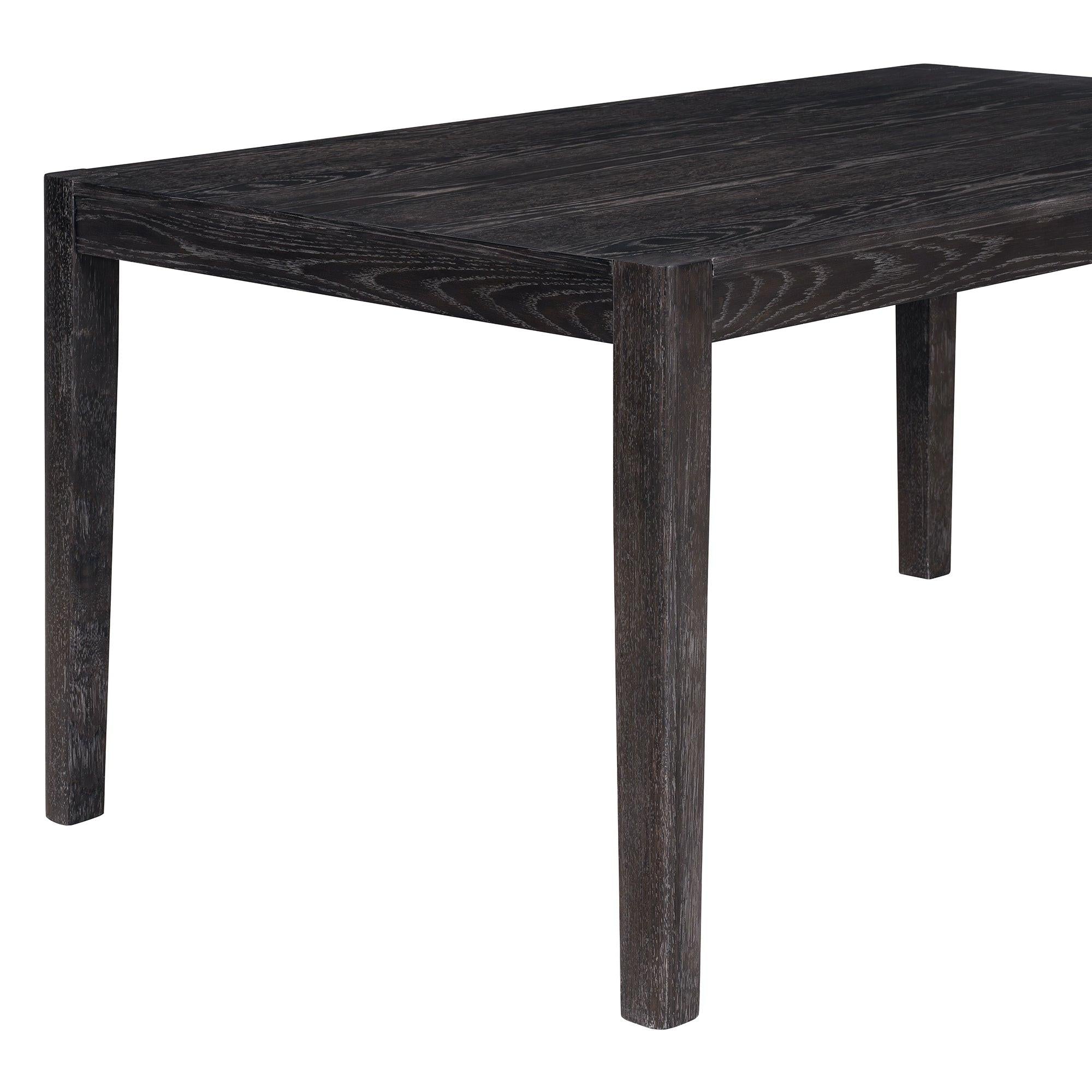 Espresso Retro 7-Piece Wood Dining Table Set for 6.