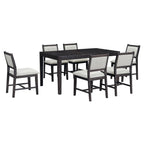 Espresso Retro 7-Piece Wood Dining Table Set for 6.