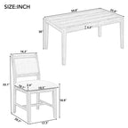 Espresso Retro 7-Piece Wood Dining Table Set for 6.