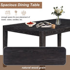 Espresso Retro 7-Piece Wood Dining Table Set for 6.