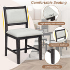 Espresso Retro 7-Piece Wood Dining Table Set for 6.