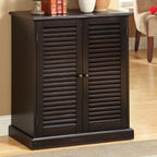 Shoe Cabinet with 5 Shelves and Louvered Doors, Espresso