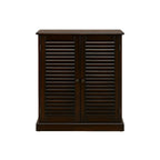 Shoe Cabinet with 5 Shelves and Louvered Doors, Espresso