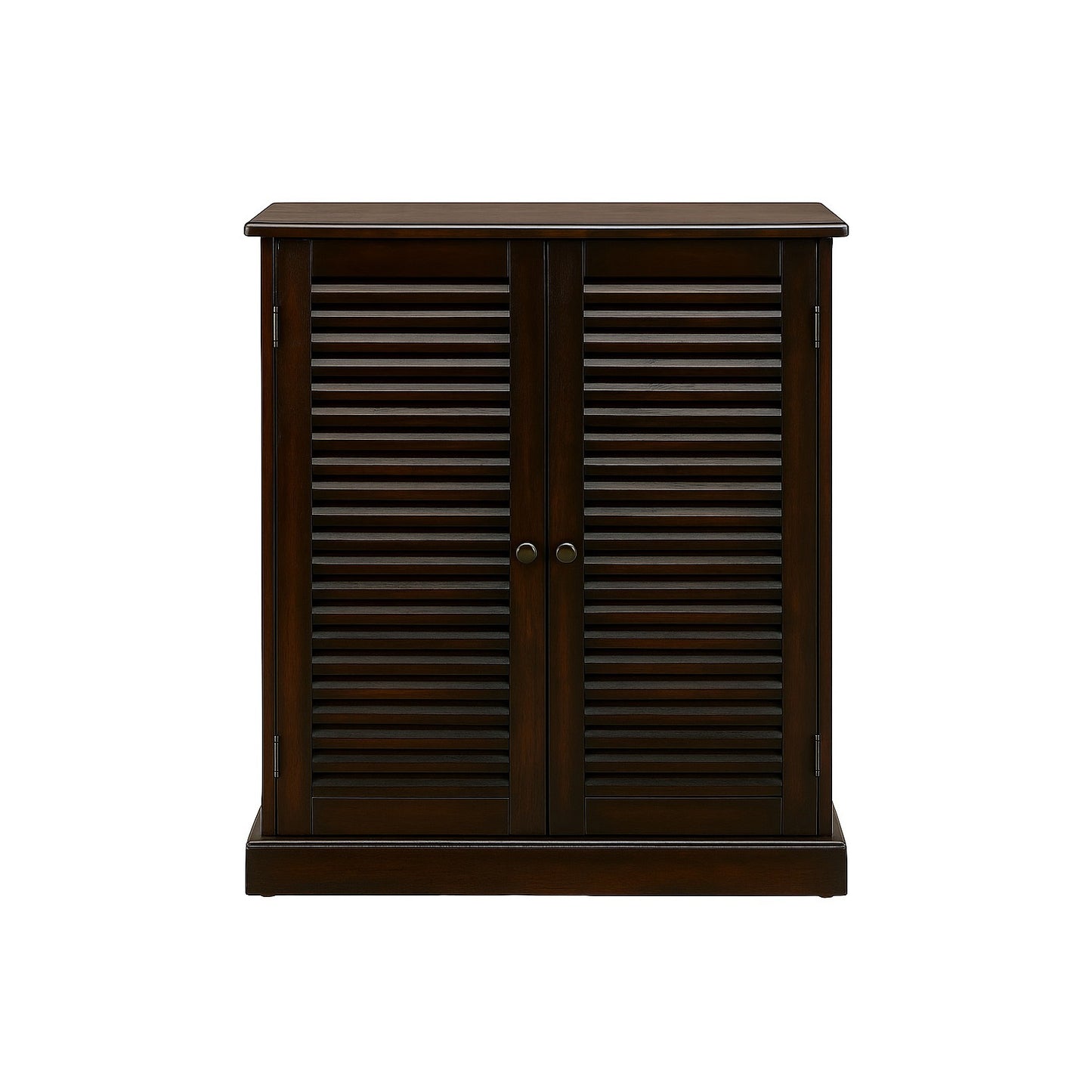 Shoe Cabinet with 5 Shelves and Louvered Doors, Espresso