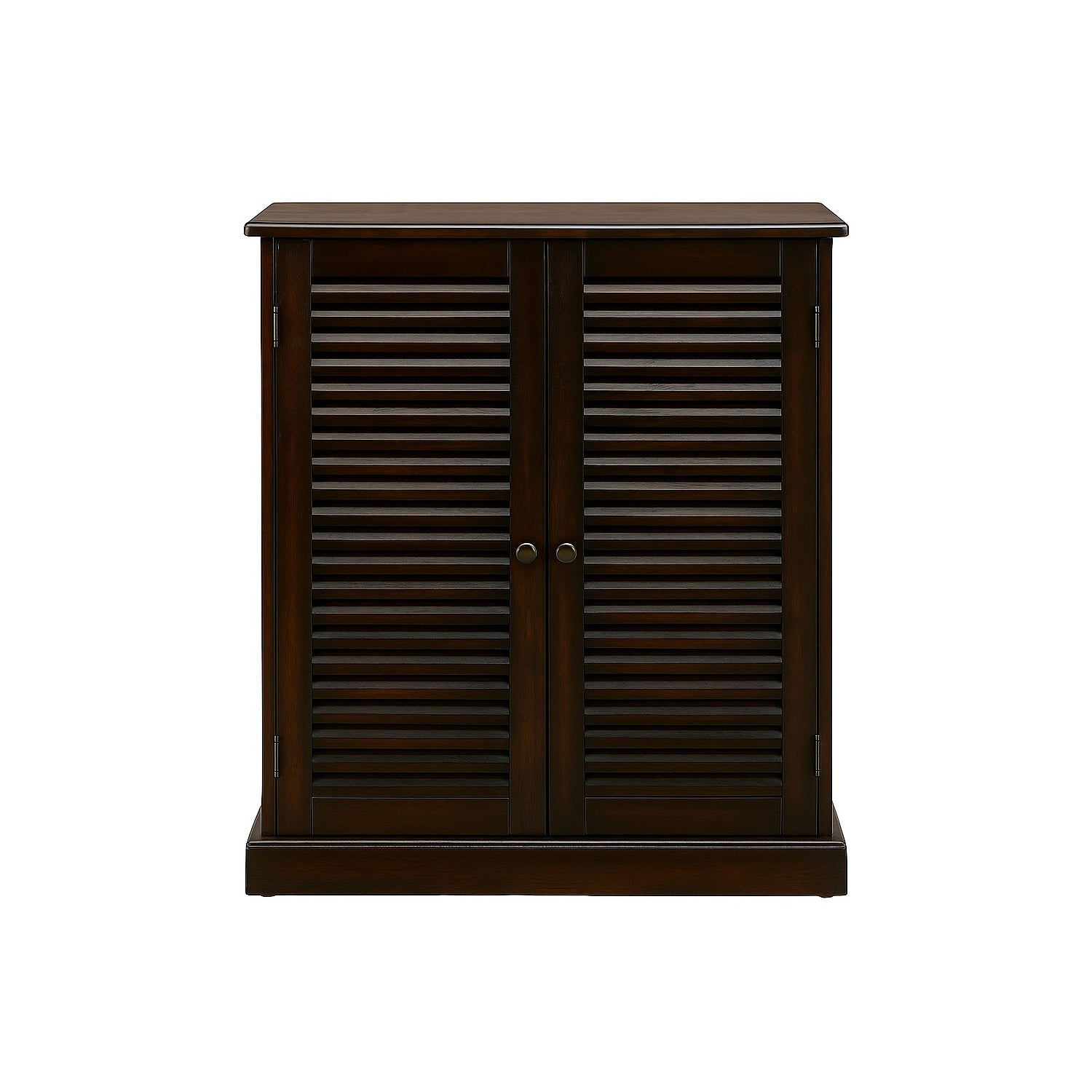 Shoe Cabinet with 5 Shelves and Louvered Doors, Espresso